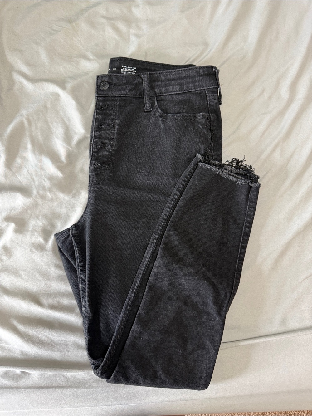 Old Navy Black Skinny Jeans with Frayed Hem